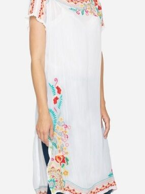 Johnny Was Janice Embroidered Long Tunic Top